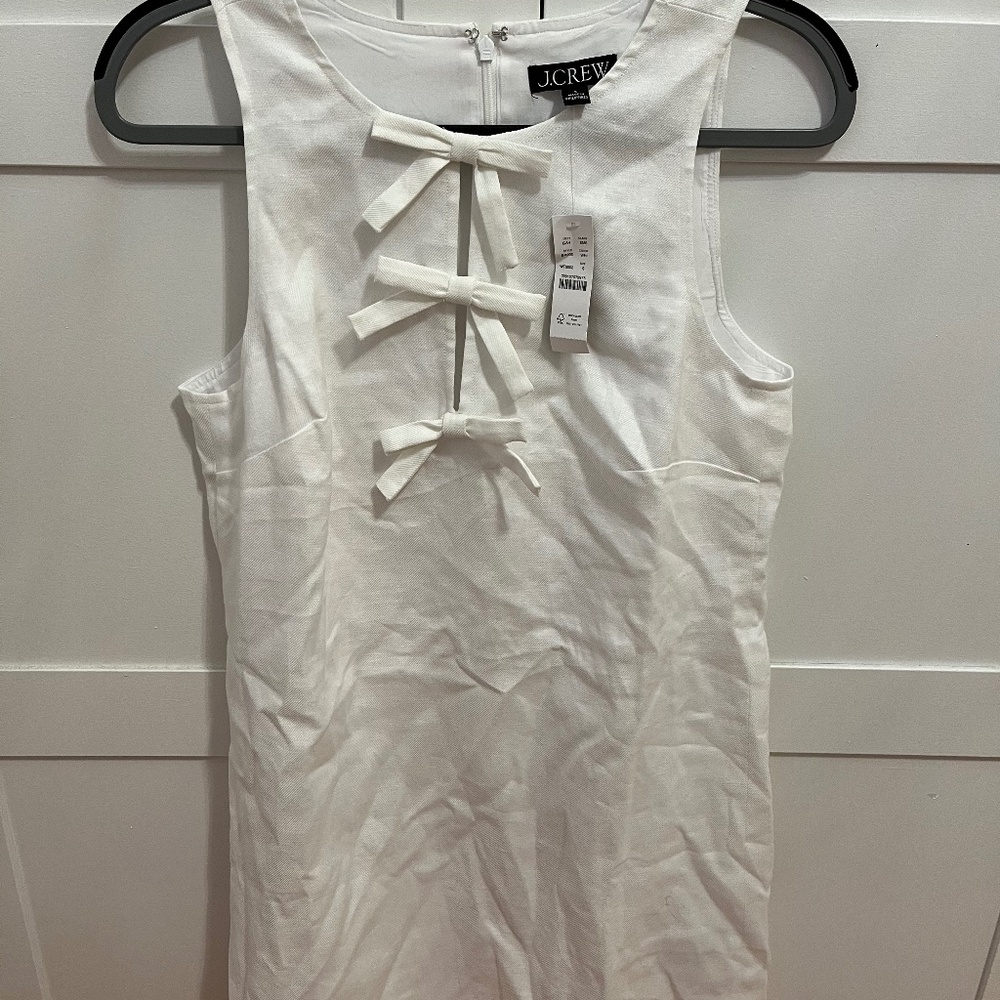J Crew White Dress with Bows